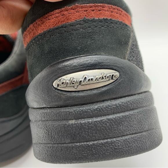 Harley-Davidson Lace Up Motorcycle Riding Sneakers Burnt Red Suede Women's Sz 7 - Picture 9 of 12